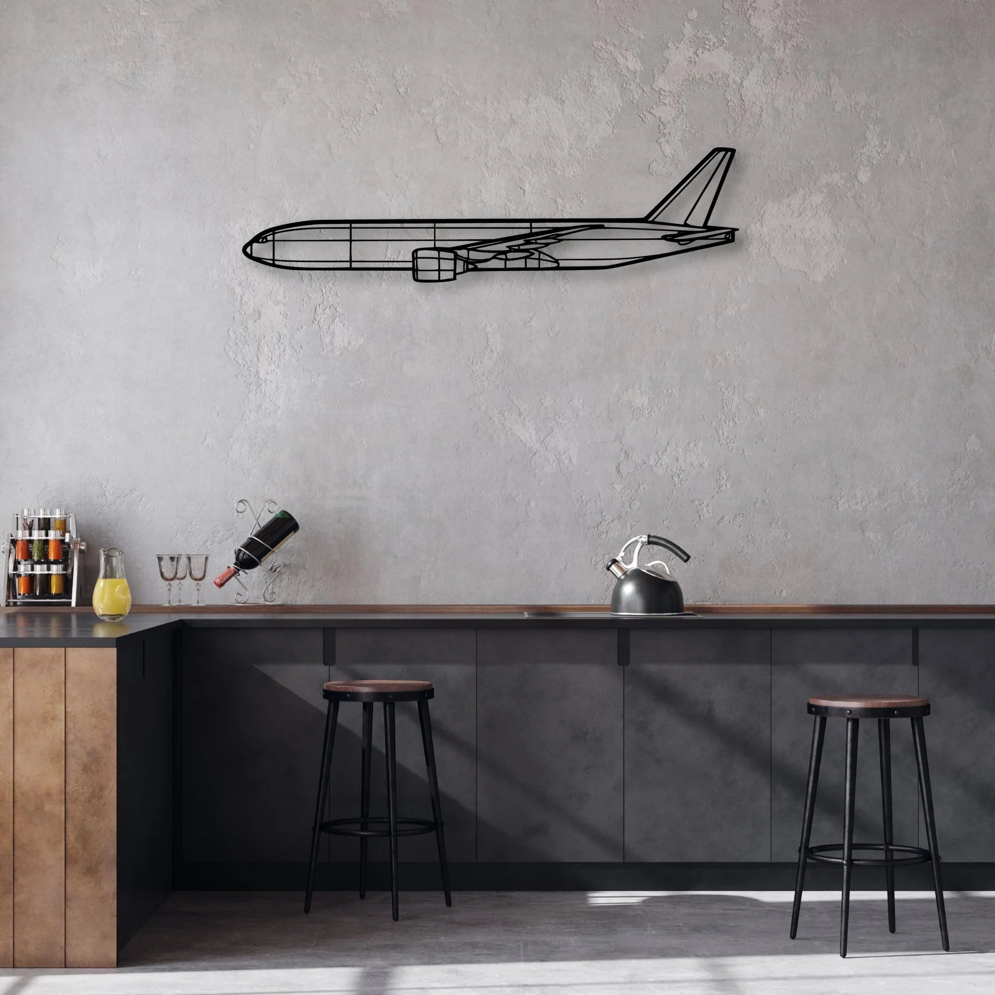 182H Skylane Classic Aircraft Silhouette Metal Wall Art - Aviation Hangar Decor