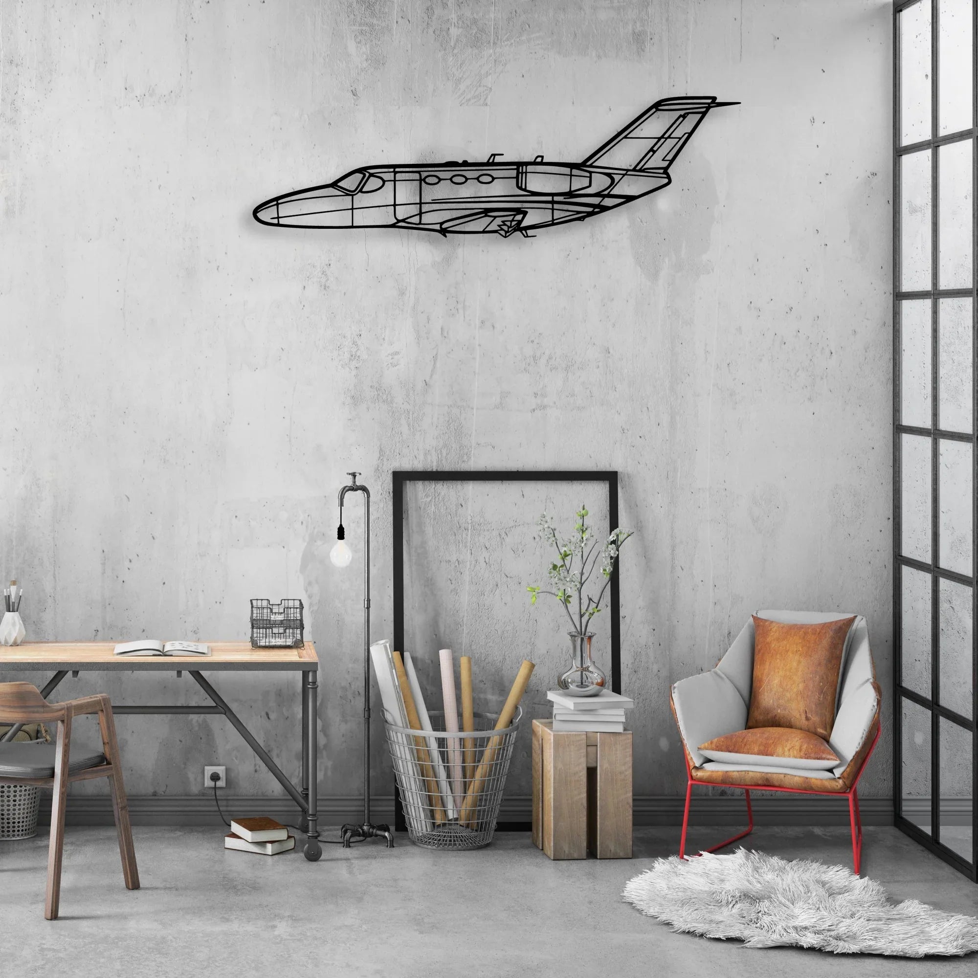 182P Skylane Classic Aircraft Silhouette Metal Wall Art - Aviation Hangar Decor