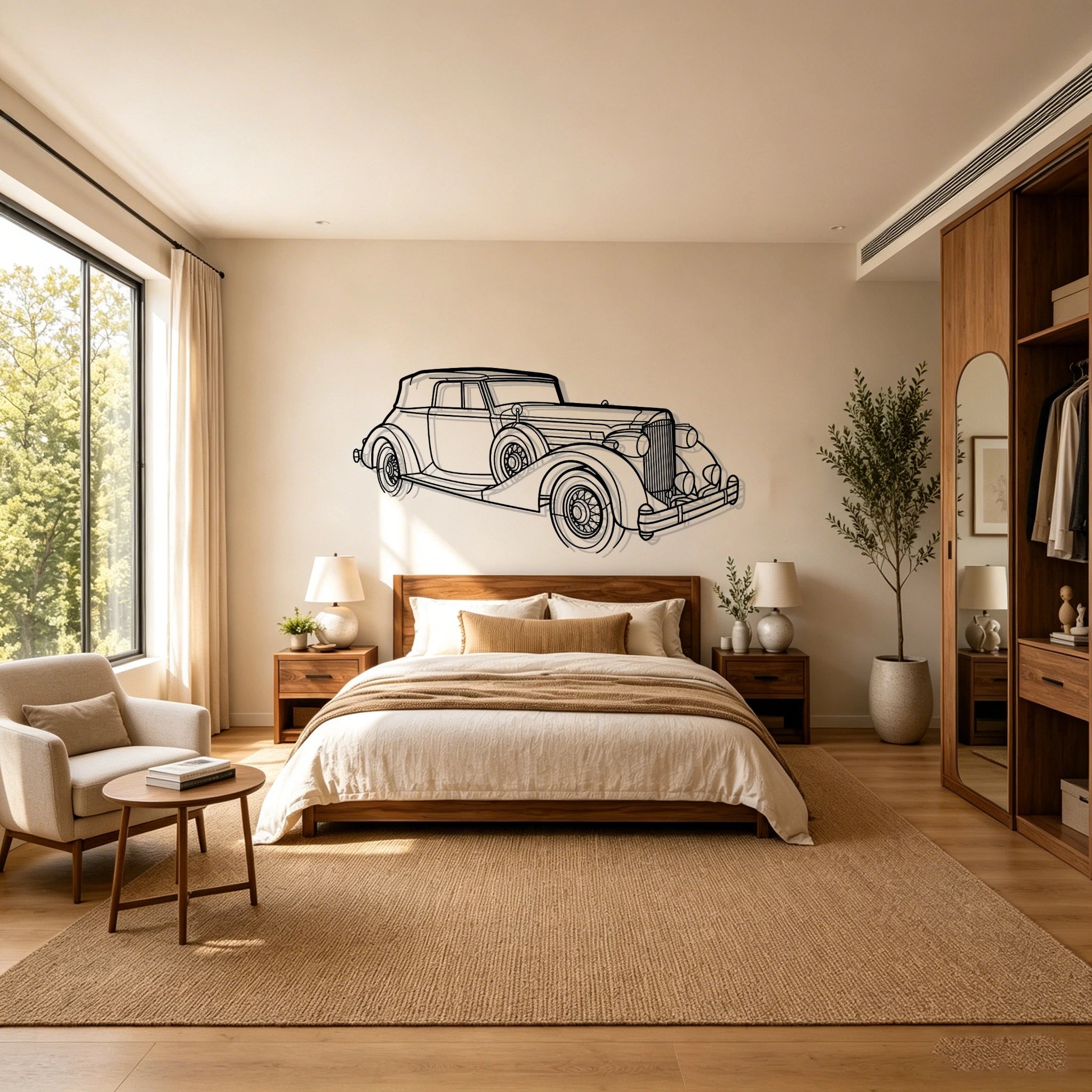 1935 V12 Victoria Angled View Metal Wall Art - Classic Car Garage Decor