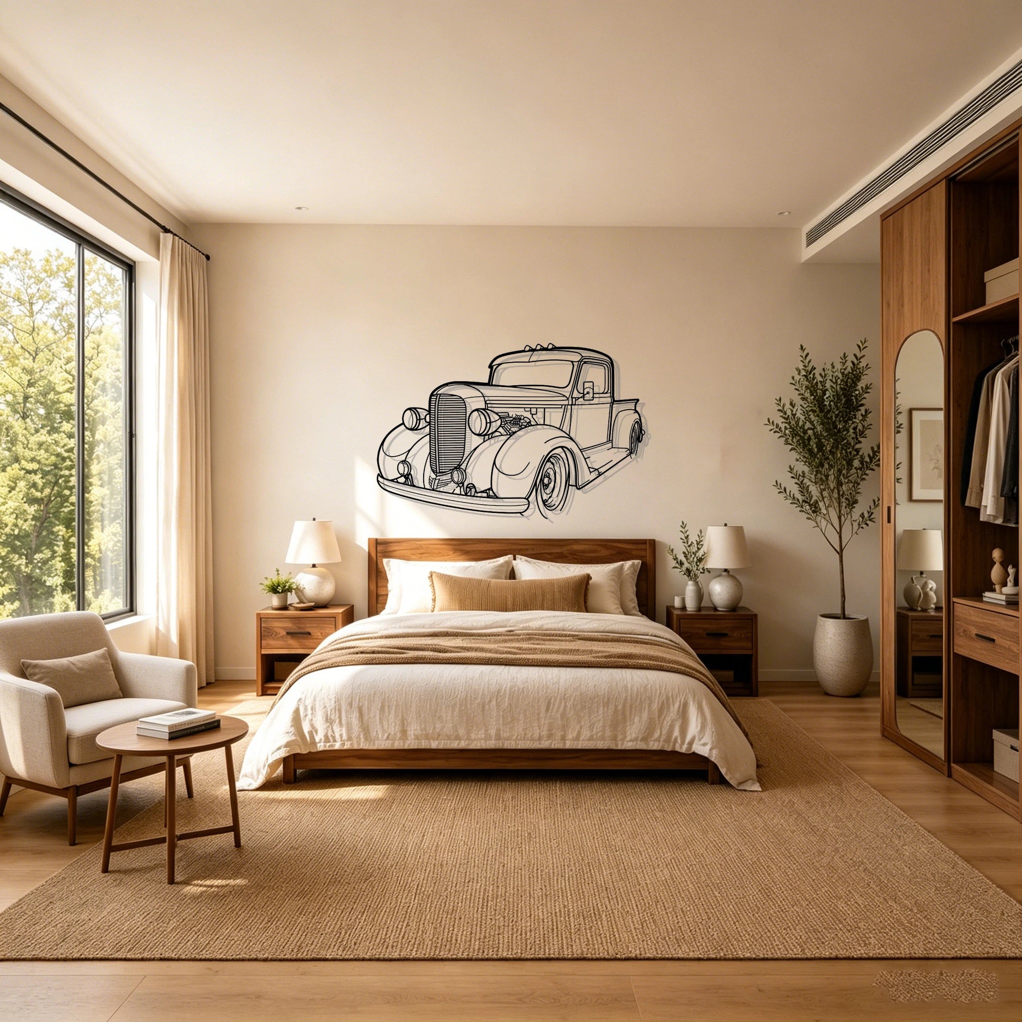 1938 Pickup Angled View Metal Wall Art - Classic Car Garage Decor