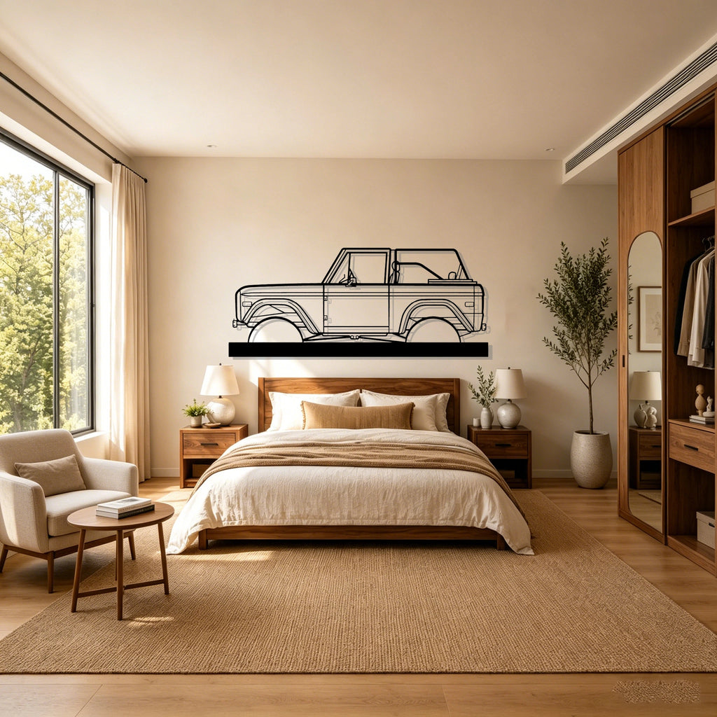 1971 Bronco Silhouette Metal Art Stand - Classic Car Garage Decor