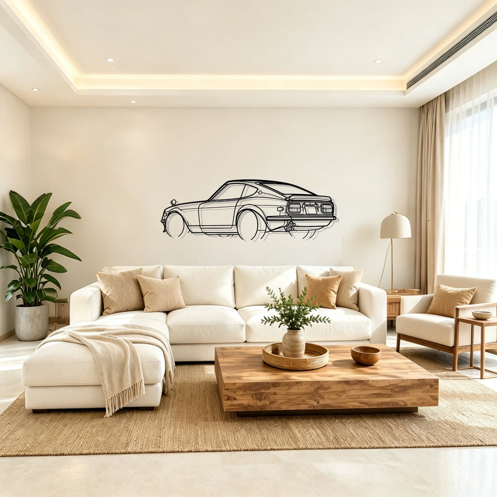 1972 240Z Angled View Metal Wall Art - Classic Car Garage Decor