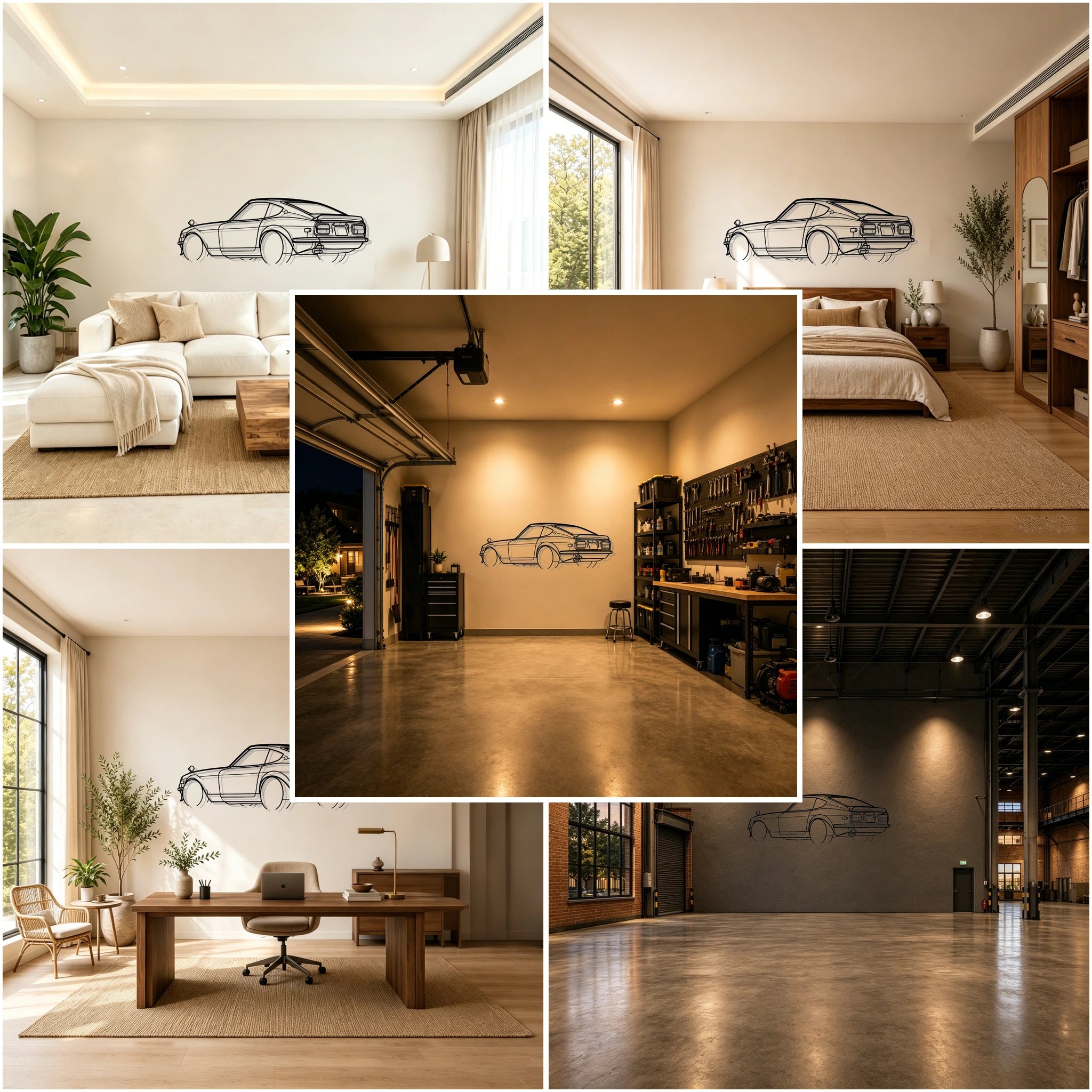 1972 240Z Angled View Metal Wall Art - Classic Car Garage Decor