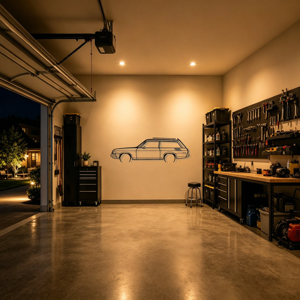 1976 Vega Estate Wagon Detailed Silhouette Metal Wall Art - Classic Car Garage Decor