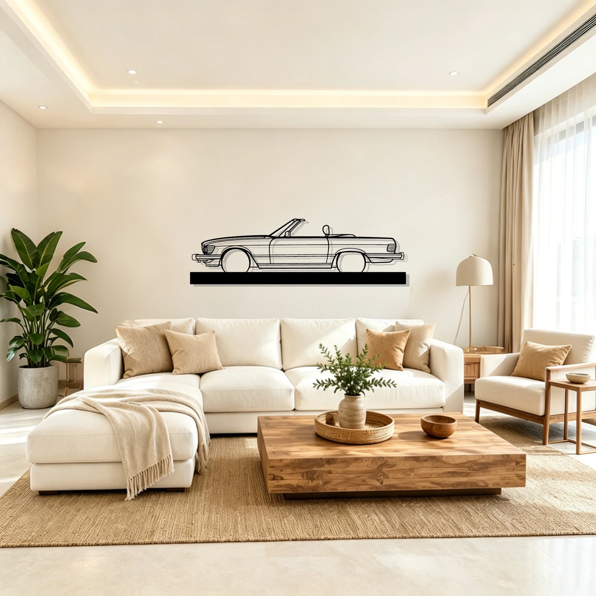 1985 SL Silhouette Metal Art Stand - Classic Car Garage Decor