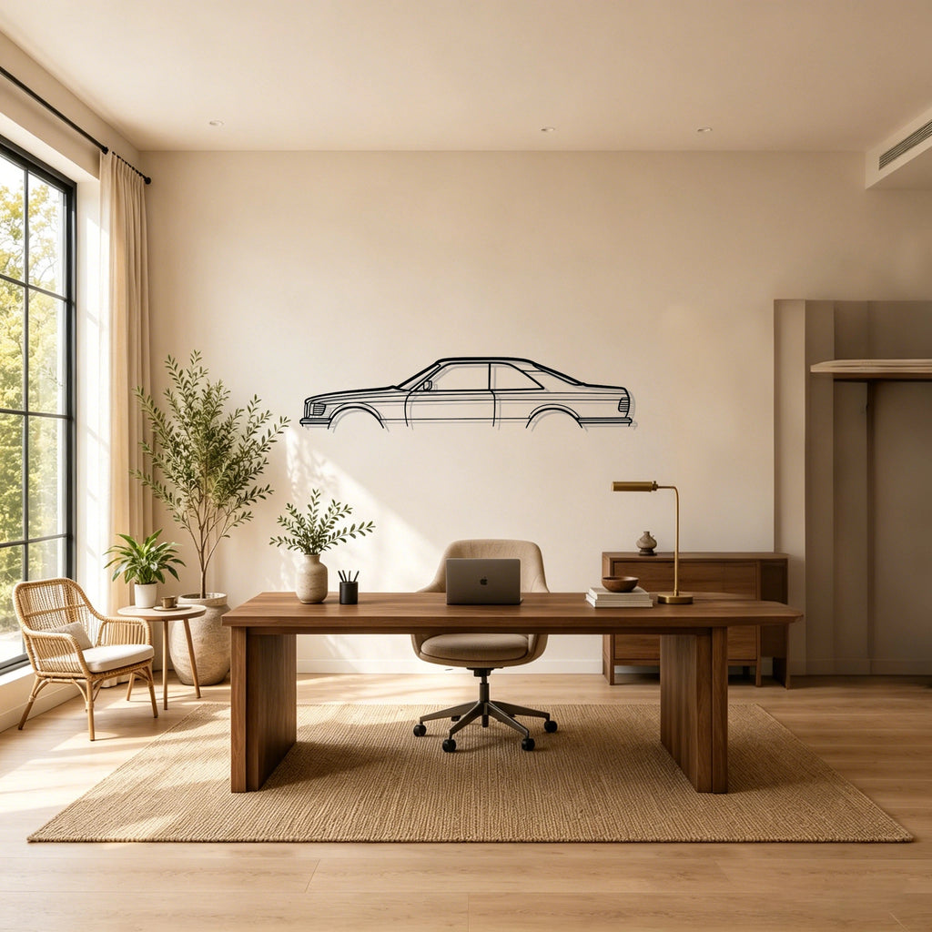 1991 Mercedes 560 SEC Classic Silhouette Metal Wall Art - Classic Car Garage Decor