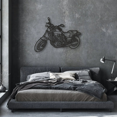 1992 Yamaha VMAX 1200 Classic Motorcycle Silhouette Metal Wall Art - Moto Garage Decor