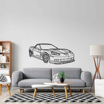 Corvette C6 ZR1 Angle Silhouette Metal Wall Art