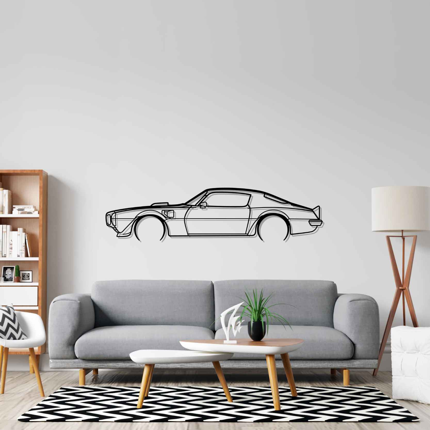 Trans Am 1970 Detailed Silhouette Metal Wall Art