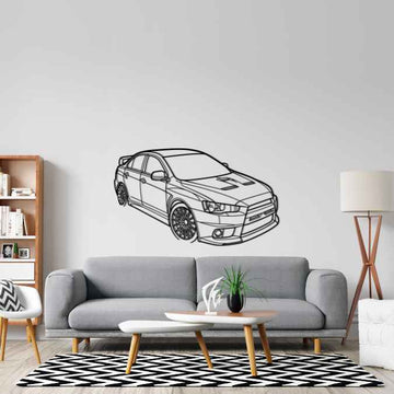 Lancer Evo X GSR 2013 Angle Silhouette Metal Wall Art