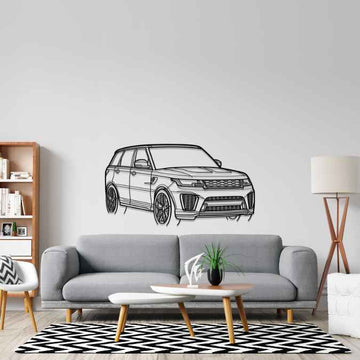 Range Rover Sport SVR 2021 Angle Silhouette Metal Wall Art