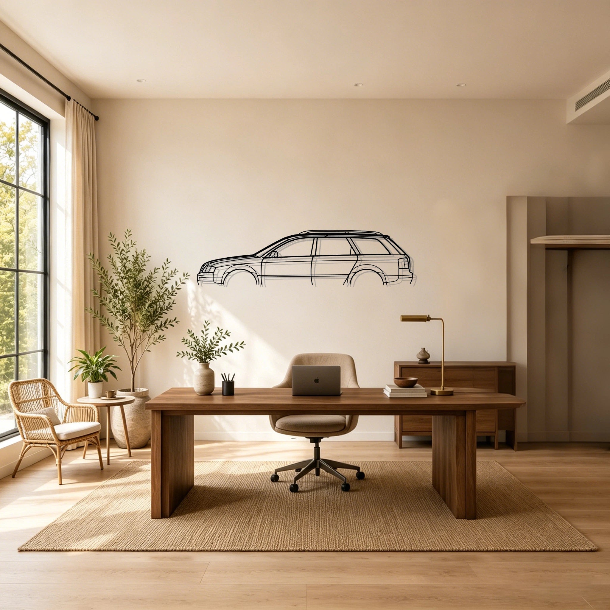 2001 S6 Wagon Classic Silhouette Metal Wall Art - Classic Car Garage Decor