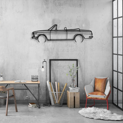2002 1971 Cabrio Classic Silhouette Metal Wall Art - Automotive Garage Decor
