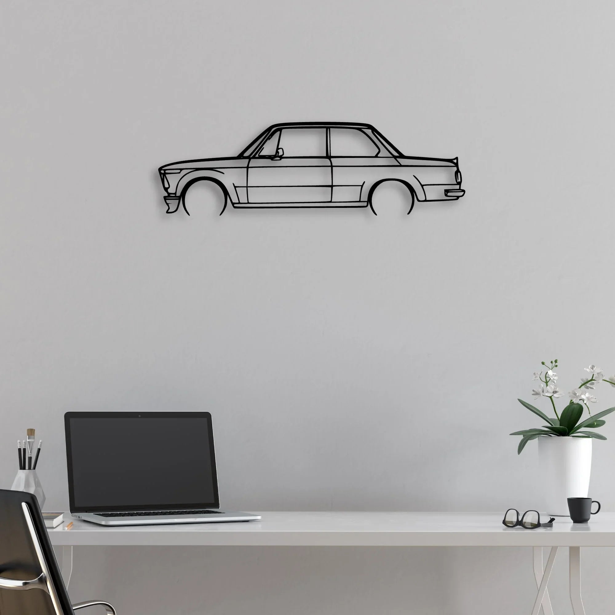 2002 1974 Classic Silhouette Metal Wall Art - Automotive Garage Decor