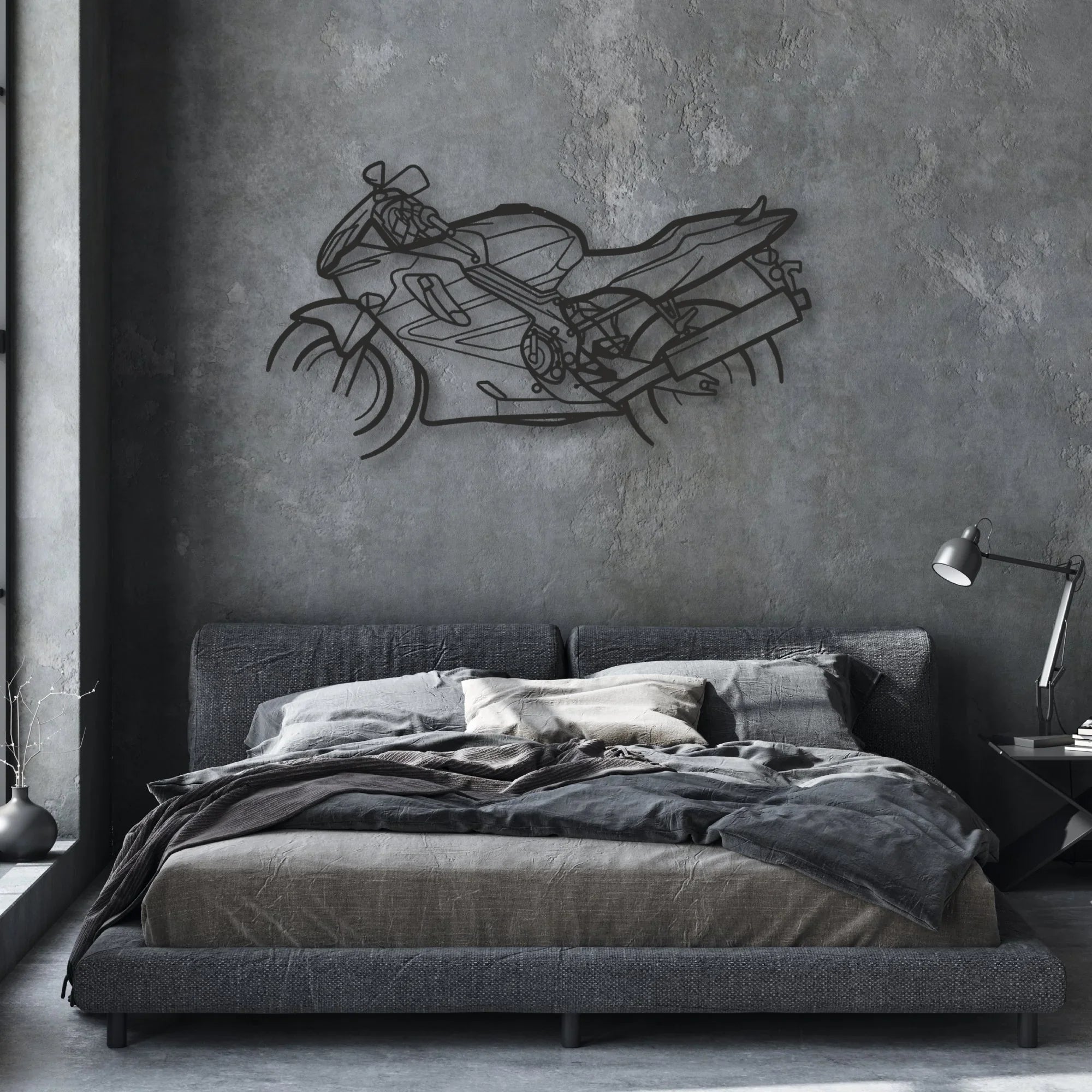 2003 Honda CBR 600 Classic Motorcycle Silhouette Metal Wall Art - Moto Garage Decor