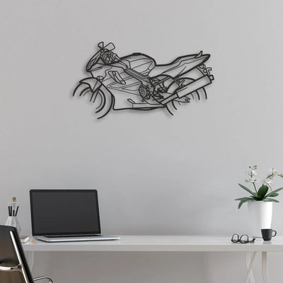2003 Honda CBR 600 Classic Motorcycle Silhouette Metal Wall Art - Moto Garage Decor