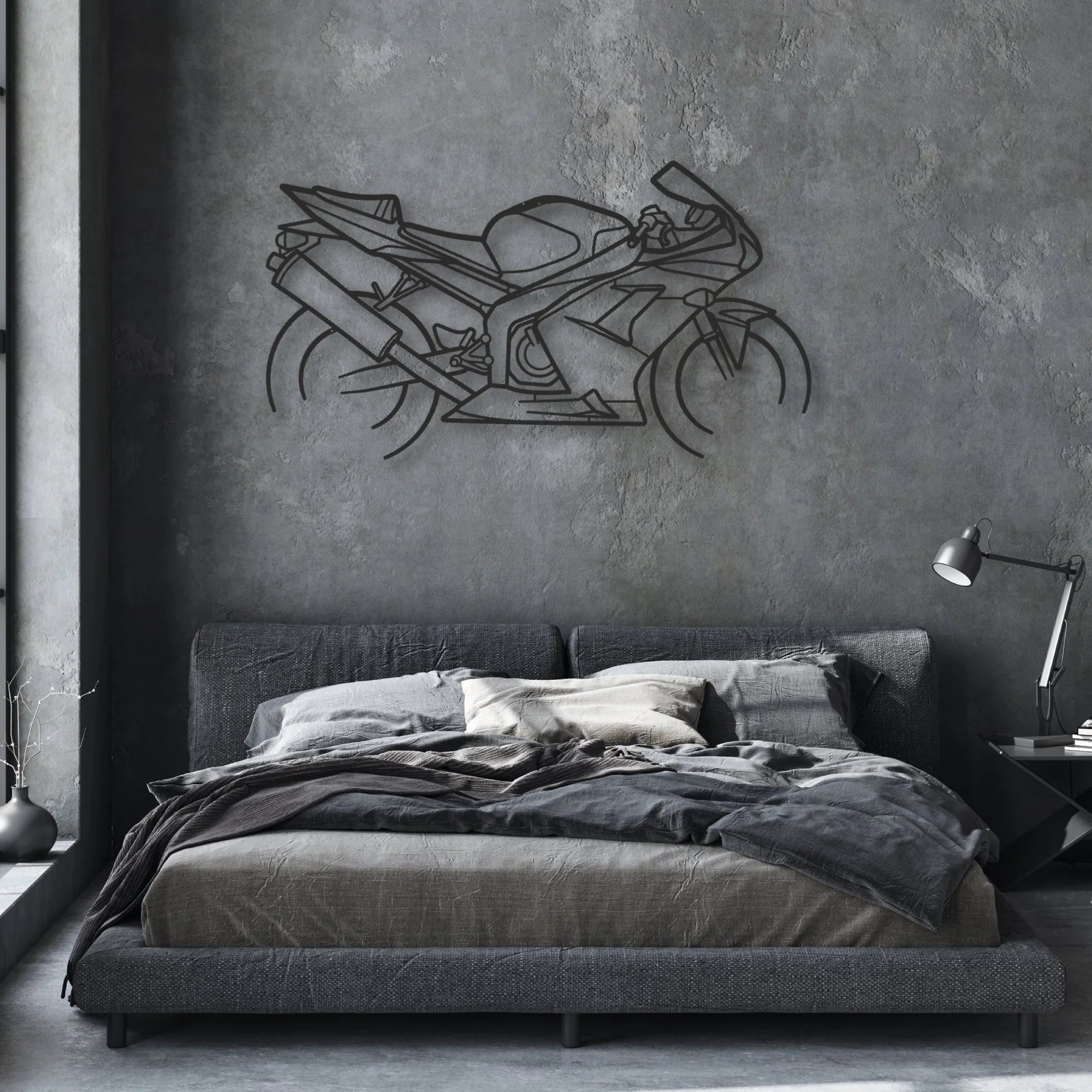 2003 Kawasaki Ninja ZX-6R Classic Motorcycle Silhouette Metal Wall Art - Moto Garage Decor