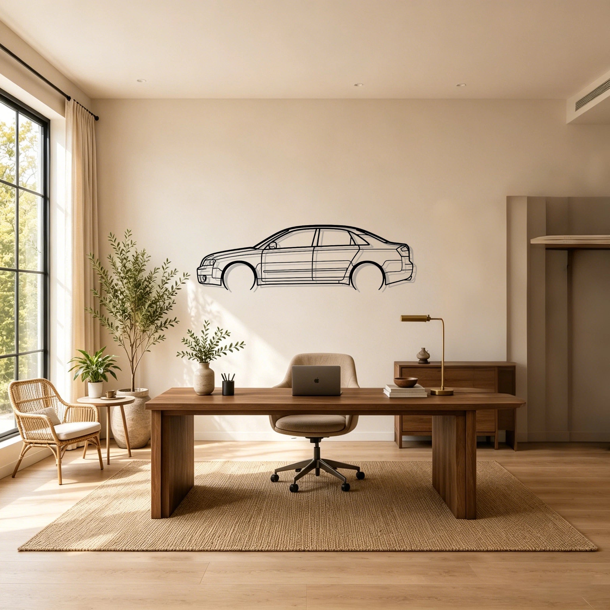 2004 A4 Detailed Silhouette Metal Wall Art - Classic Car Garage Decor