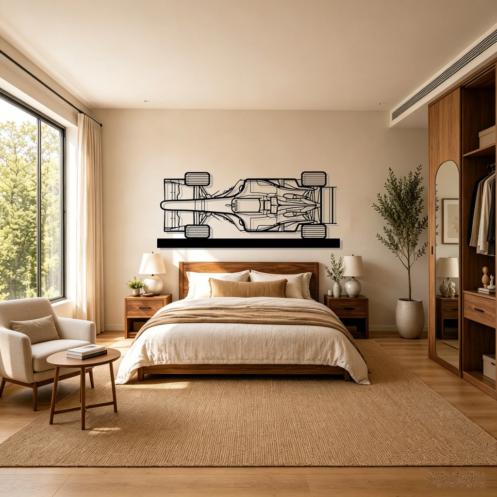 2004 F1 Top View Silhouette Metal Art Stand - Classic Car Garage Decor