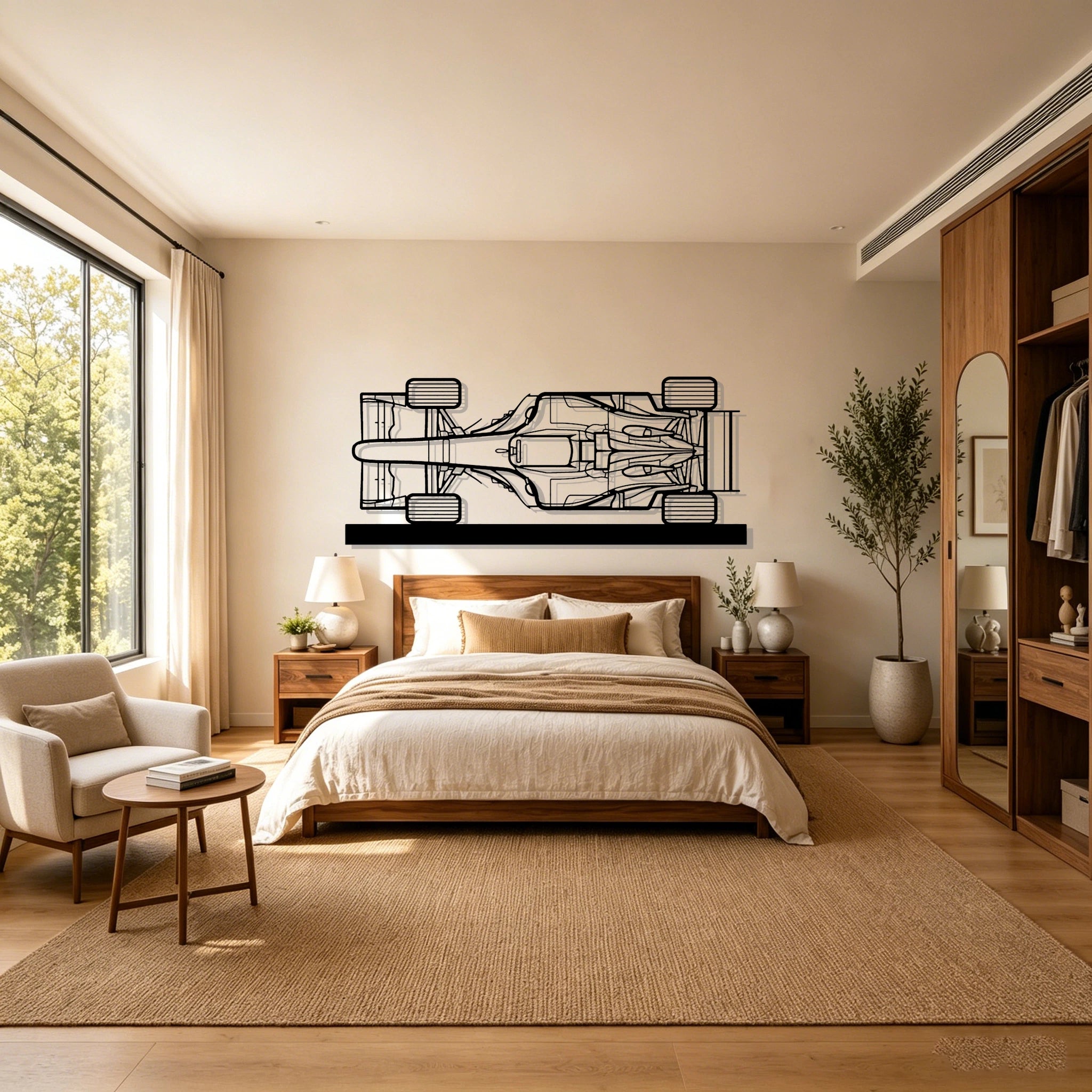 2004 F1 Top View Silhouette Metal Art Stand - Classic Car Garage Decor