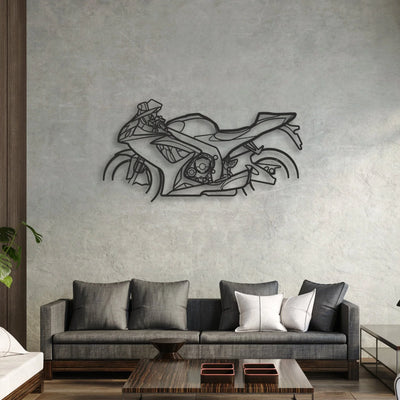 2005 Suzuki GSX-R600 Classic Motorcycle Silhouette Metal Wall Art - Moto Garage Decor