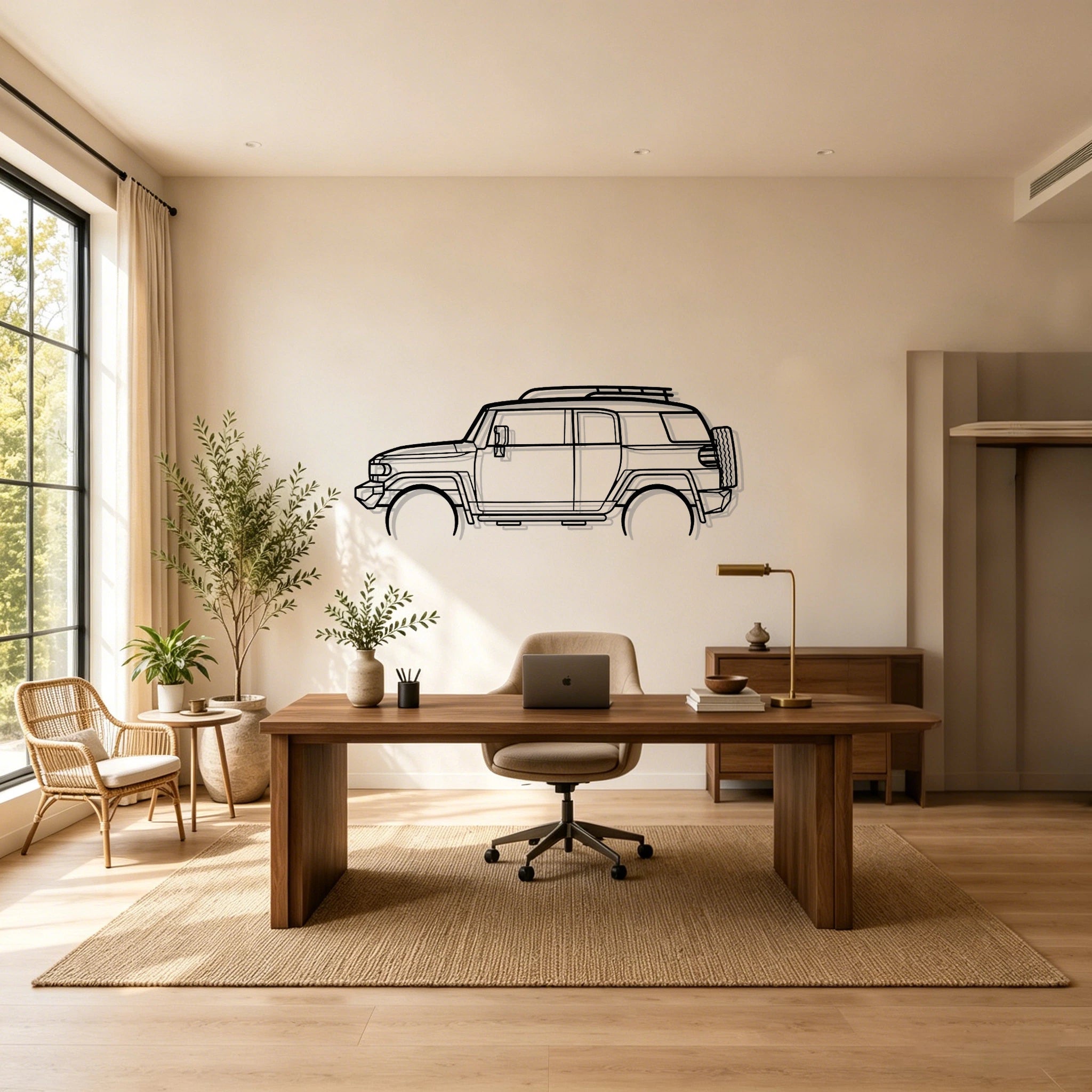 2008 FJ Cruiser Detailed Silhouette Metal Wall Art - Classic Car Garage Decor
