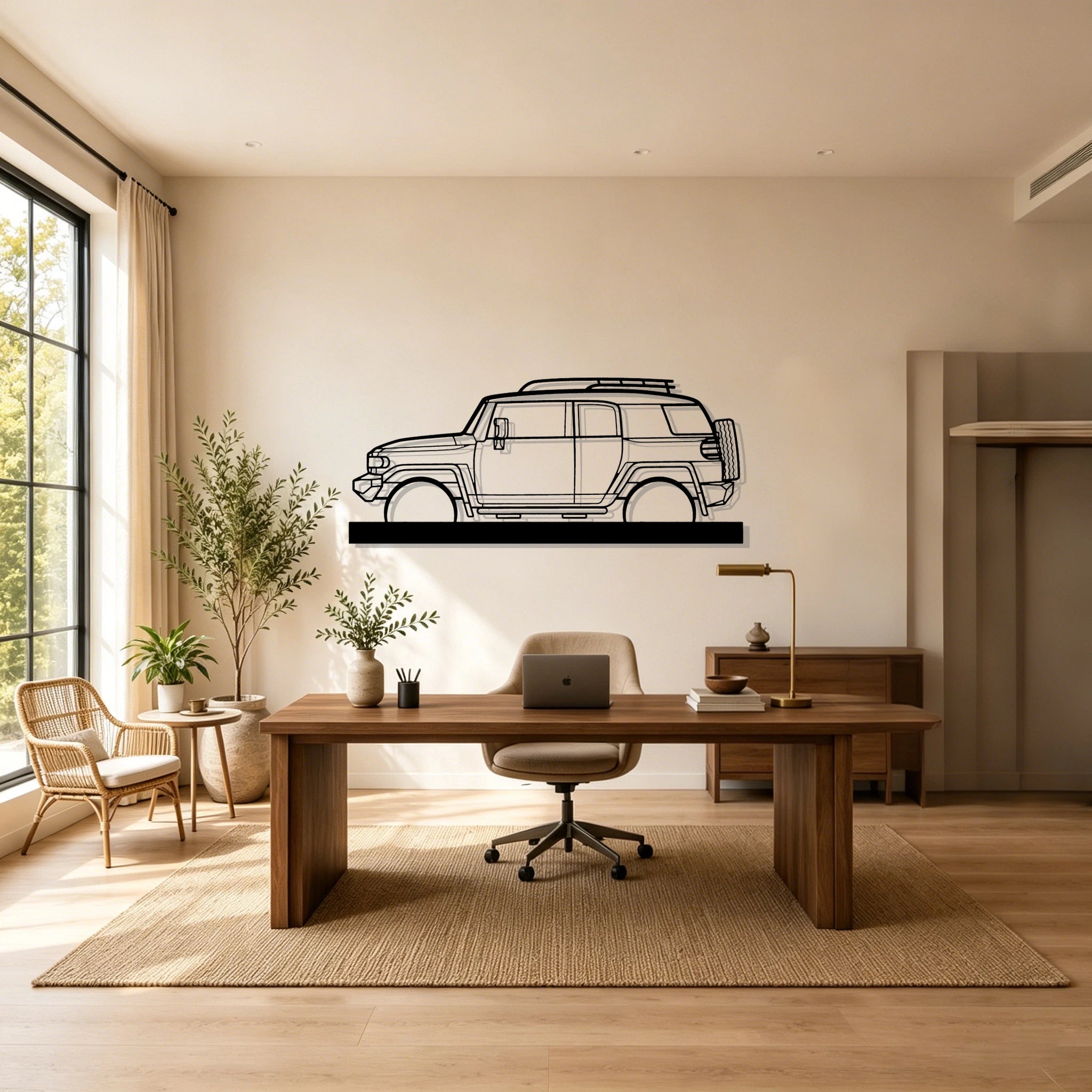 2008 FJ Cruiser Silhouette Metal Art Stand - Classic Car Garage Decor