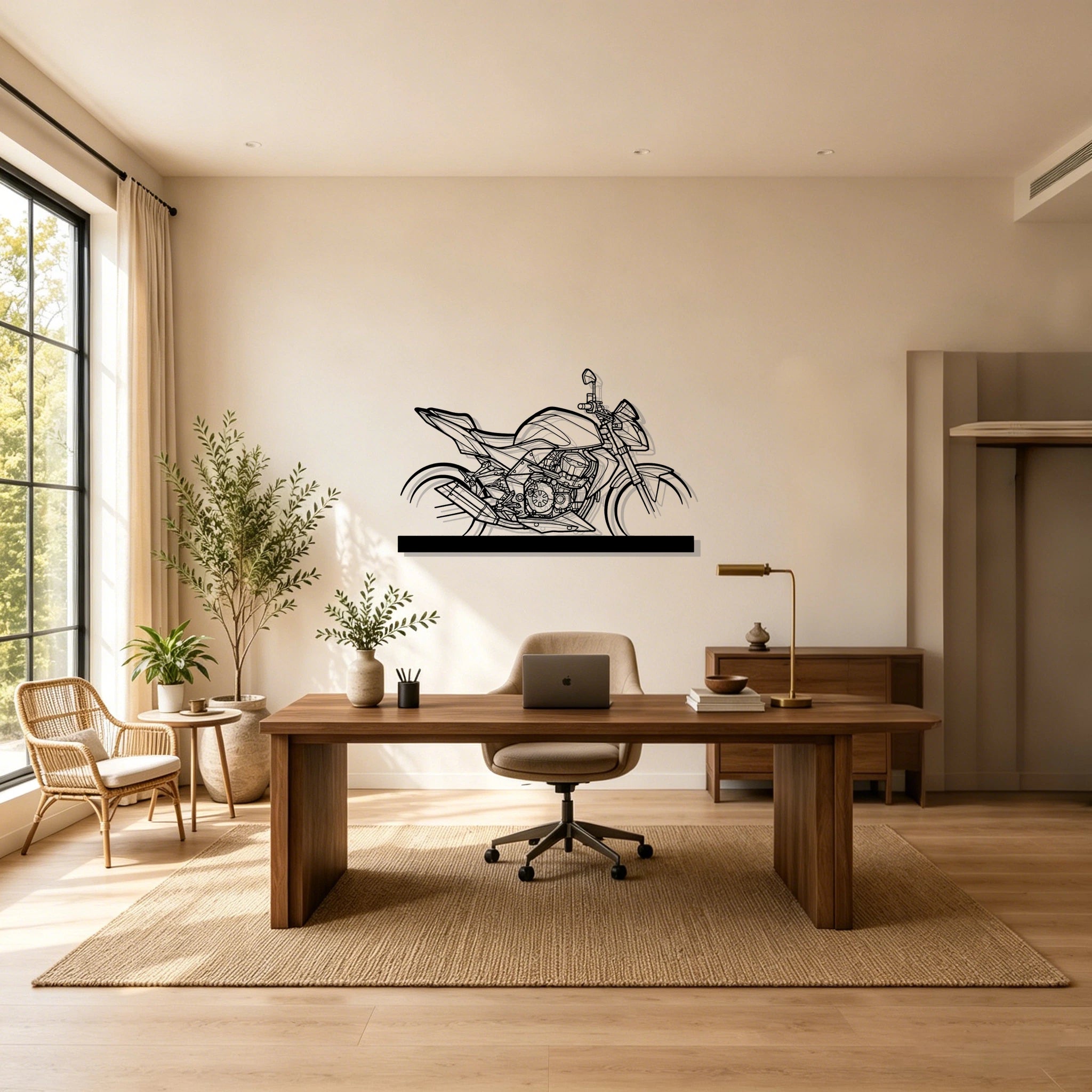 2008 Z750 Silhouette Metal Art Stand - Classic Car Garage Decor