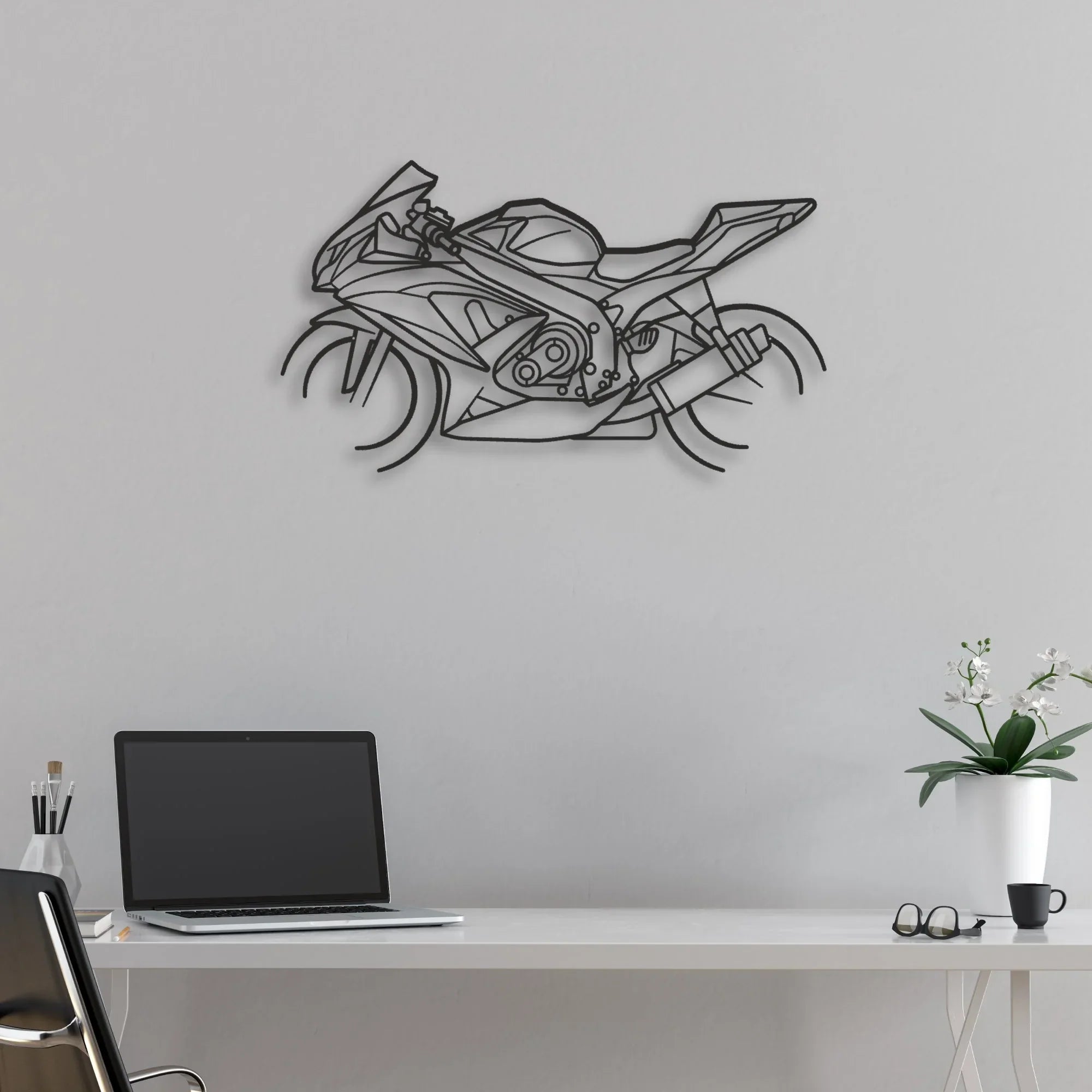 2008 Suzuki GSX-R600 Classic Motorcycle Silhouette Metal Wall Art - Moto Garage Decor