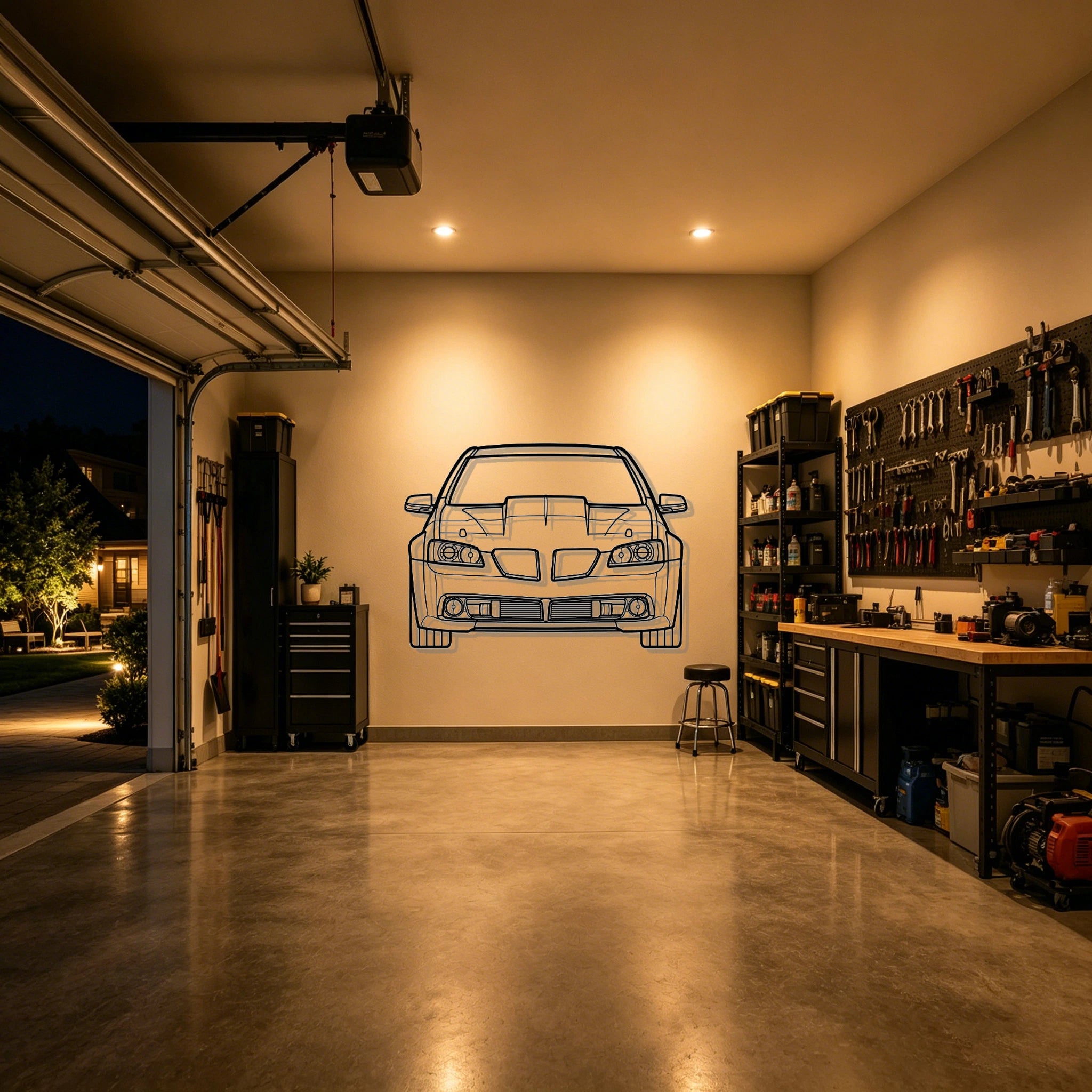 2009 G8 Front View Metal Wall Art - Classic Car Garage Decor
