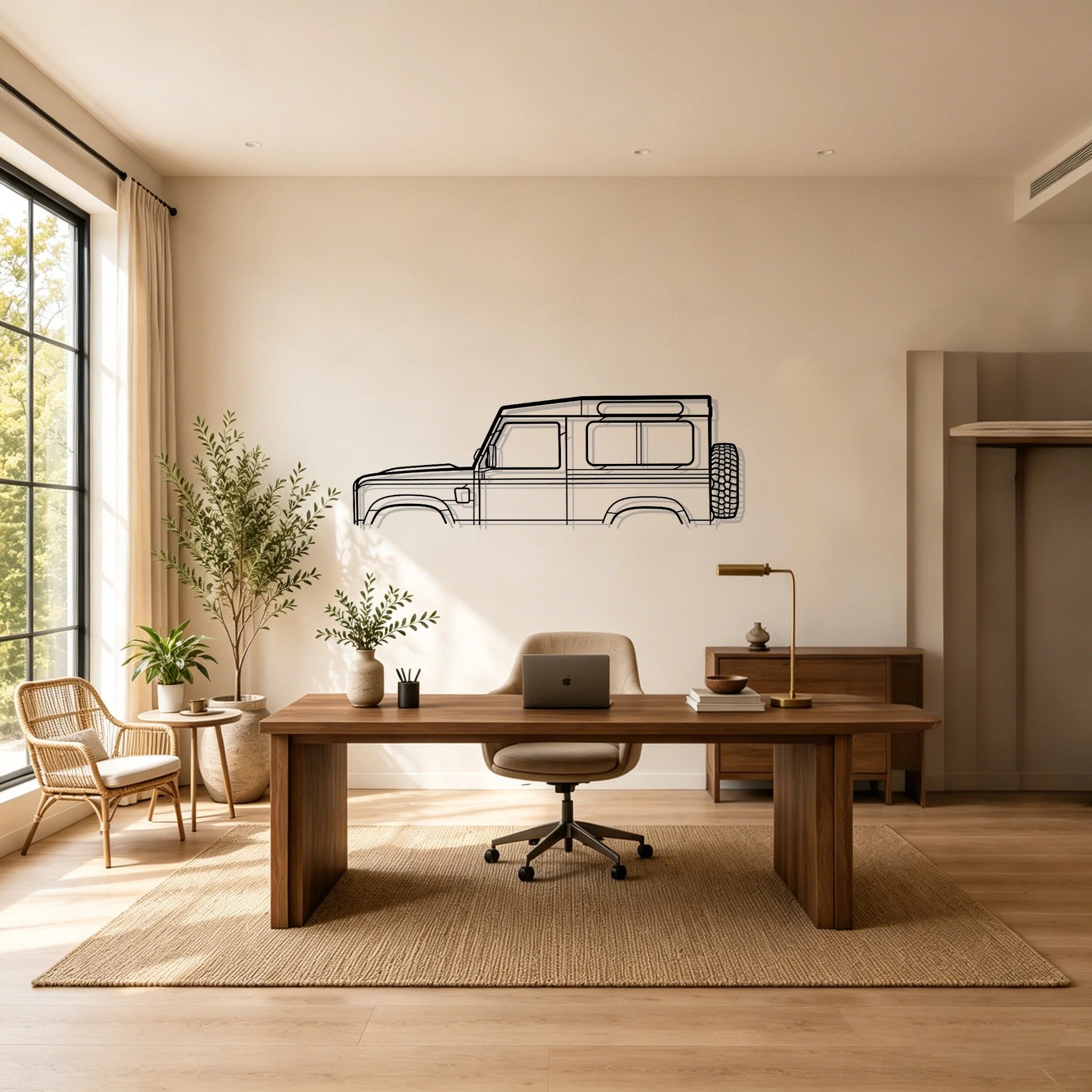 2010 Defender 90 Classic Silhouette Metal Wall Art - Classic Car Garage Decor