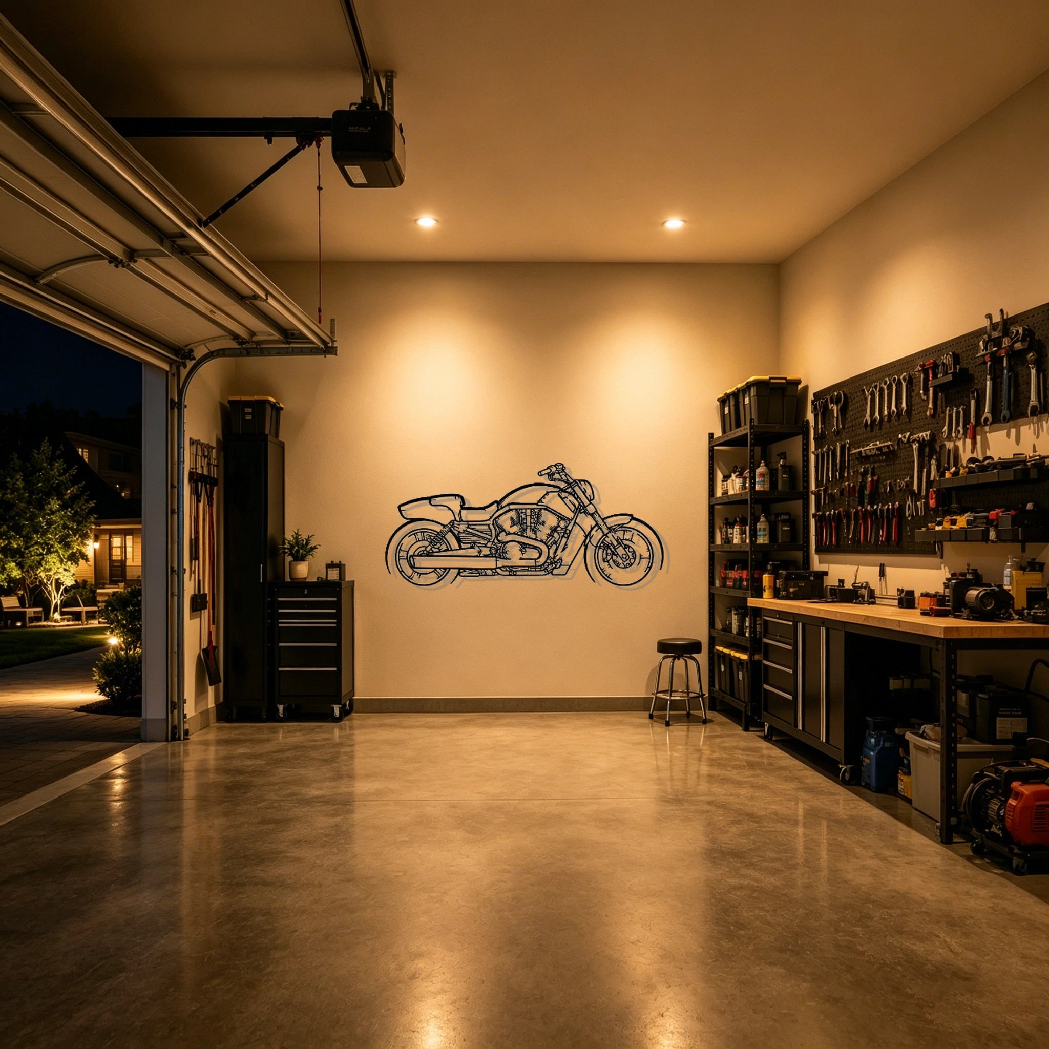 2013 Vrod Muscle Silhouette Metal Wall Art - Classic Car Garage Decor