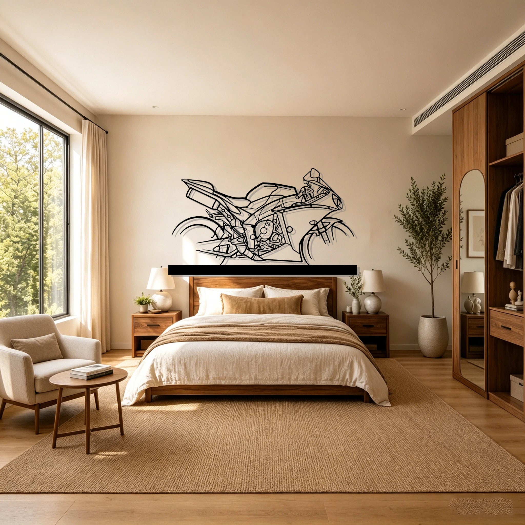 2015 R1 Silhouette Metal Art Stand - Classic Car Garage Decor