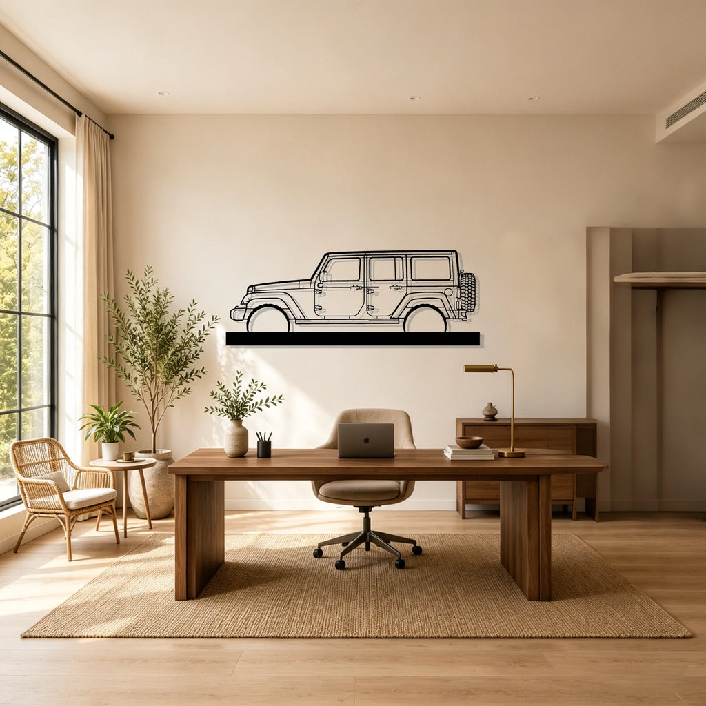 2015 Wrangler Silhouette Metal Art Stand - Classic Car Garage Decor