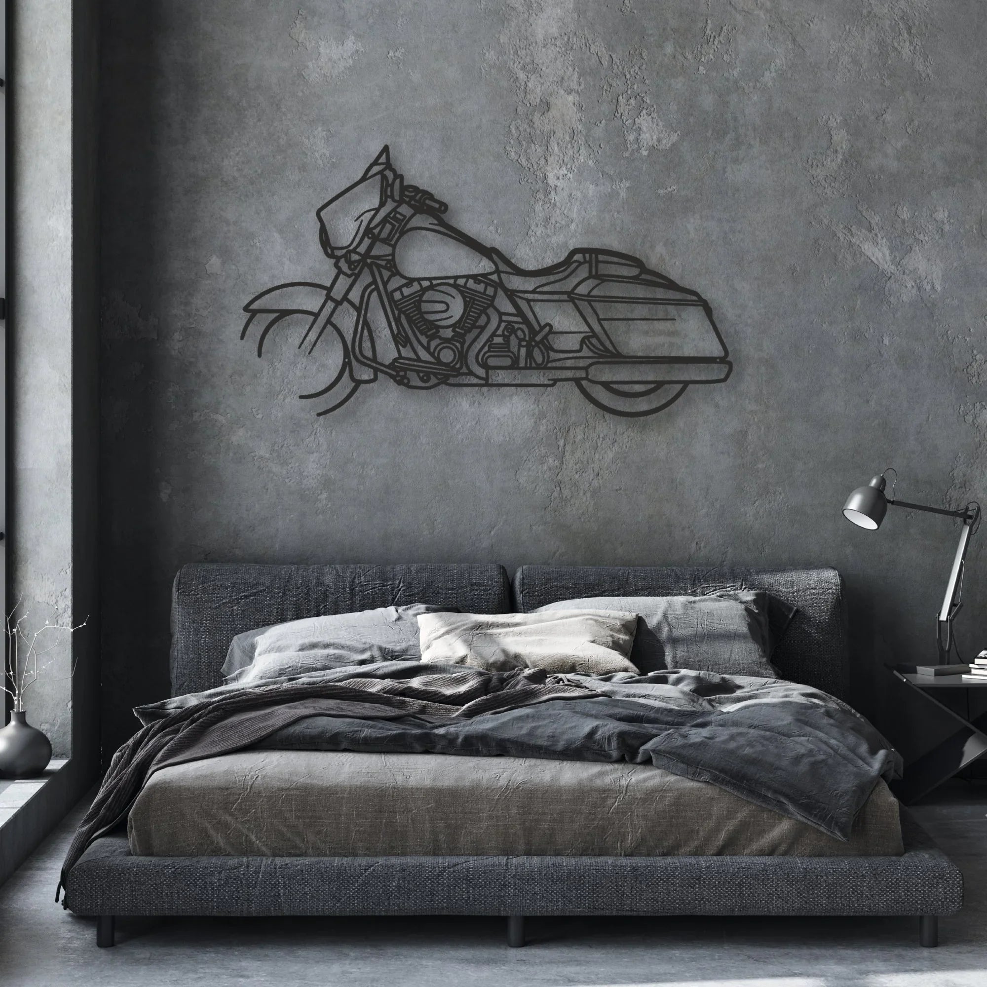 2015 Harley-Davidson Street Glide Special Classic Motorcycle Silhouette Metal Wall Art - Moto Garage Decor