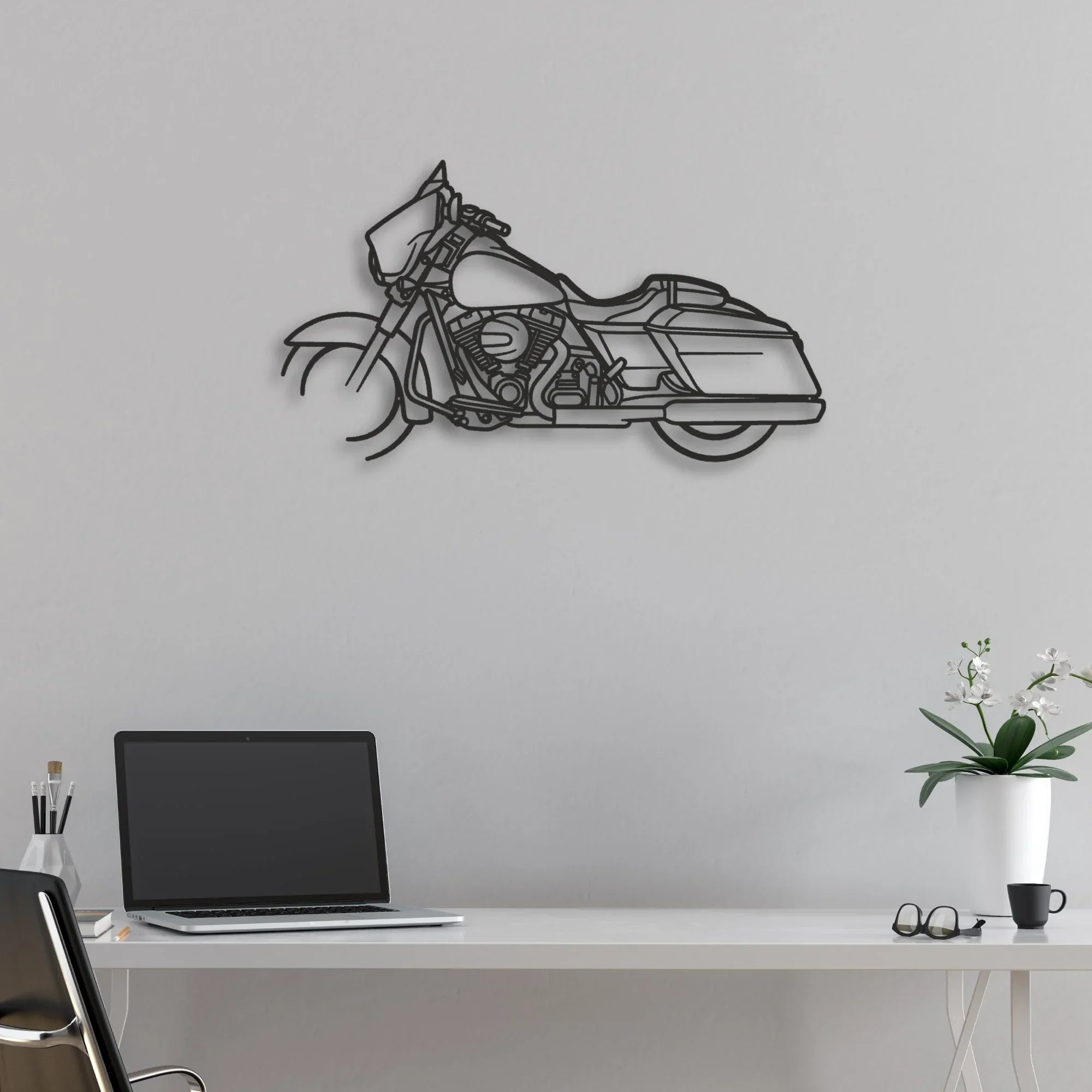 2015 Harley-Davidson Street Glide Special Classic Motorcycle Silhouette Metal Wall Art - Moto Garage Decor