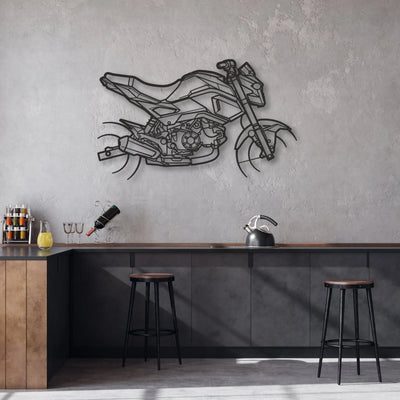 2015 Honda Grom Classic Motorcycle Silhouette Metal Wall Art - Moto Garage Decor
