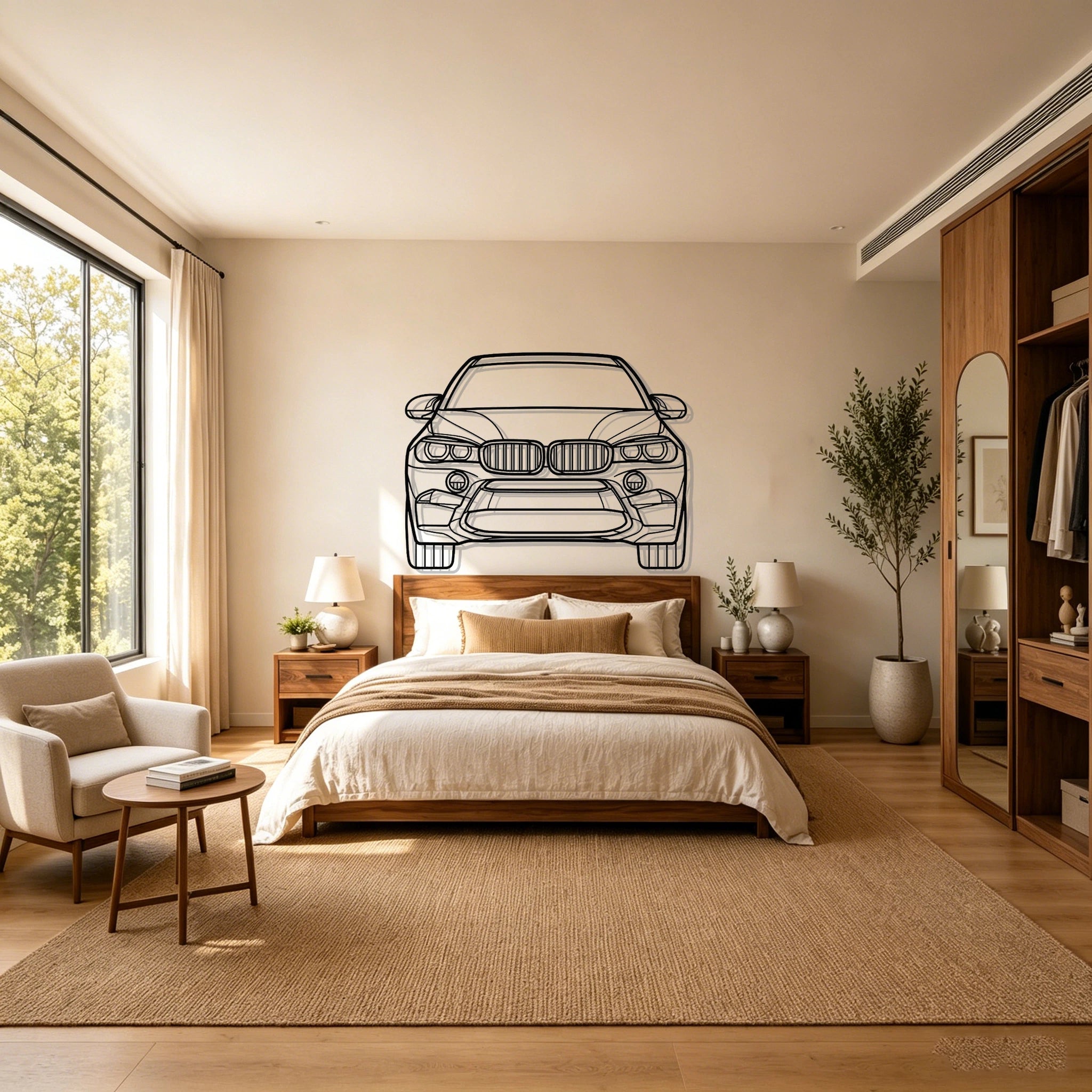 2017 X6M Front View Metal Wall Art - Classic Car Garage Decor