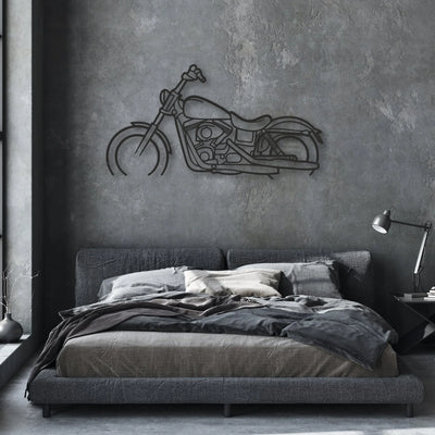 2017 Harley-Davidson Dyna Street Bob Classic Motorcycle Silhouette Metal Wall Art - Moto Garage Decor