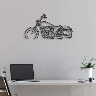 2017 Harley-Davidson Dyna Street Bob Classic Motorcycle Silhouette Metal Wall Art - Moto Garage Decor