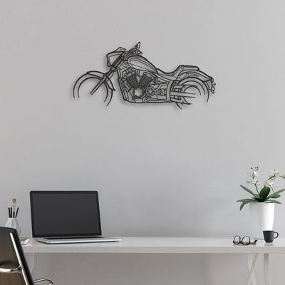 2017 Yamaha Stryker SE Classic Motorcycle Silhouette Metal Wall Art - Moto Garage Decor