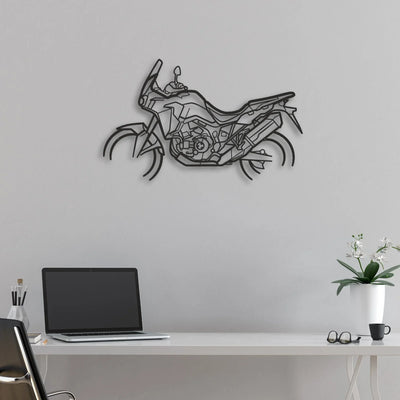 2018 Honda Africa Twin Adventure Sports Classic Motorcycle Silhouette Metal Wall Art - Moto Garage Decor