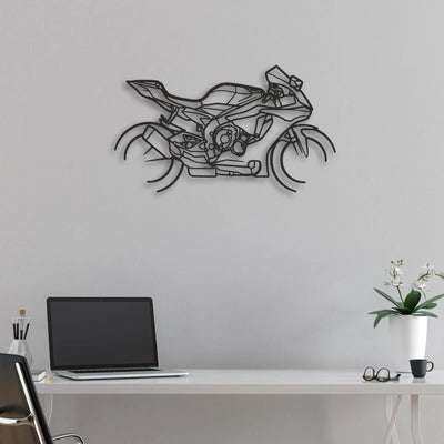2018 Yamaha YZF-R1 Classic Motorcycle Silhouette Metal Wall Art - Moto Garage Decor