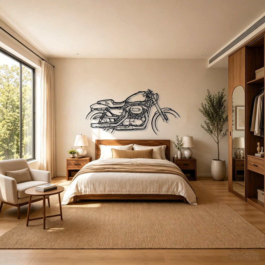 2019 XL1200 Sportster Roadster Silhouette Metal Wall Art - Classic Car Garage Decor