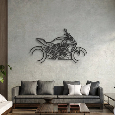 2019 Ducati Diavel 126O Classic Motorcycle Silhouette Metal Wall Art - Moto Garage Decor