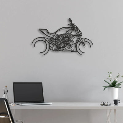 2019 Ducati Diavel 126O Classic Motorcycle Silhouette Metal Wall Art - Moto Garage Decor