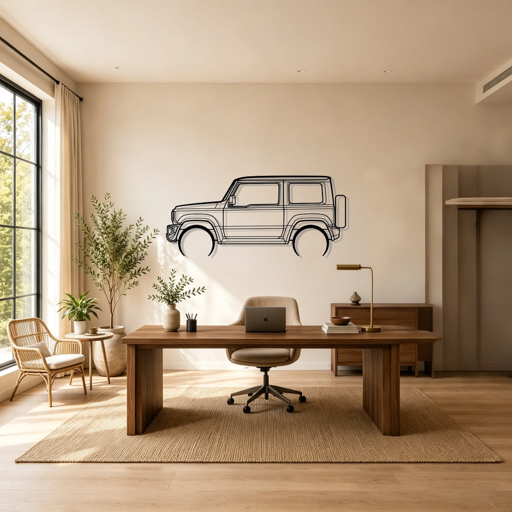 2020 Jimny Detailed Silhouette Metal Wall Art - Classic Car Garage Decor