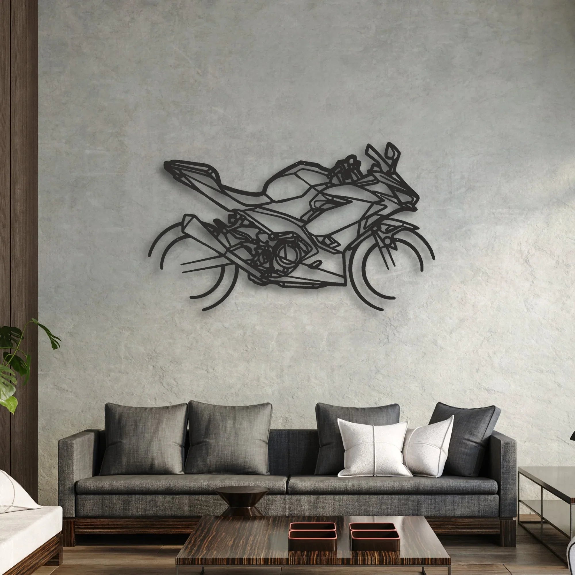 2020 Kawasaki Ninja 400 Classic Motorcycle Silhouette Metal Wall Art - Moto Garage Decor