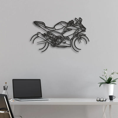 2020 Kawasaki Ninja 400 Classic Motorcycle Silhouette Metal Wall Art - Moto Garage Decor