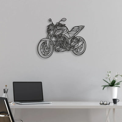 2020 Yamaha MT Classic Motorcycle Silhouette Metal Wall Art - Moto Garage Decor